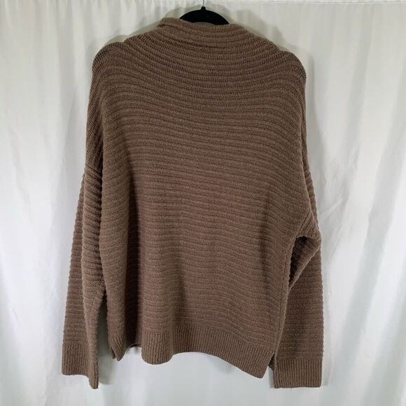 Madewell Wool Blend Sweater Women's Large Brown Knit Ribbed Turtleneck Pullover - Picture 6 of 7